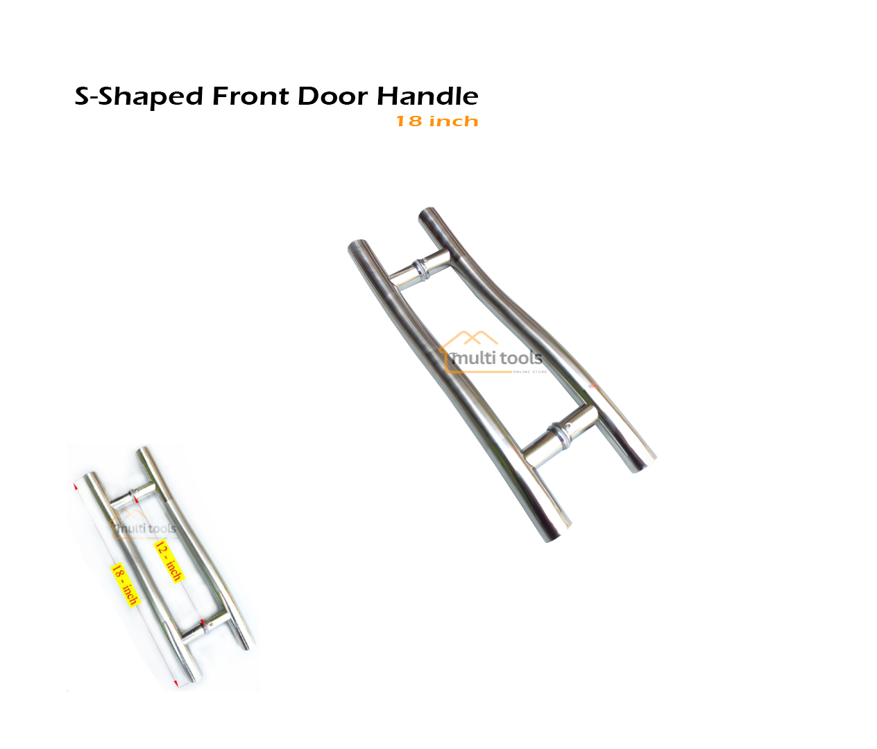 18 Inch S-Shaped Front Door Handle